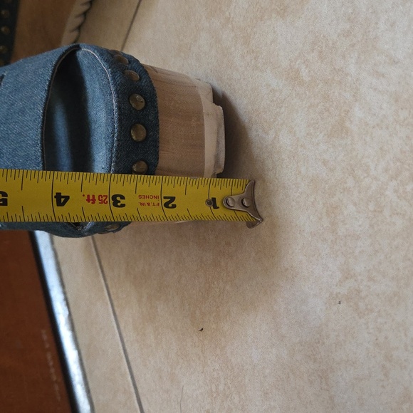 Jeffrey Campbell Denim Studded Slides Platforms size 10 women’s - Picture 6 of 8